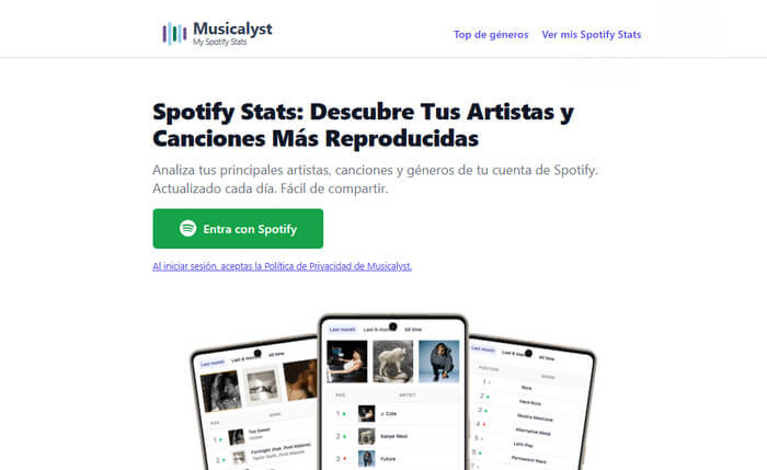 Musicalyst – Descubre tus artistas y canciones más reproducidos