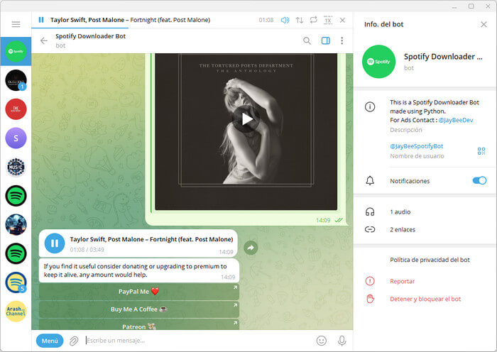 telegram jaybeespotifybot