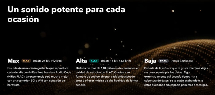 Calidad de sonido en Tidal