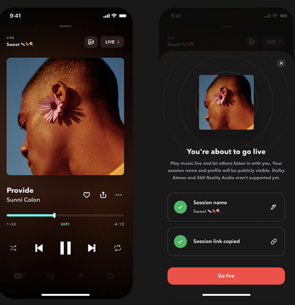 Tidal Función Live