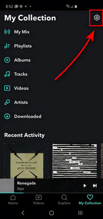 icono de ajuste de tidal