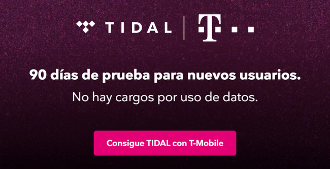 Tidal y T-Mobile 3 meses gratis