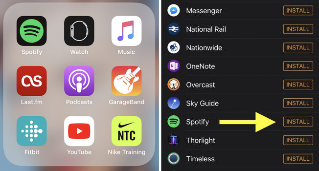 instalar spotify en apple watch