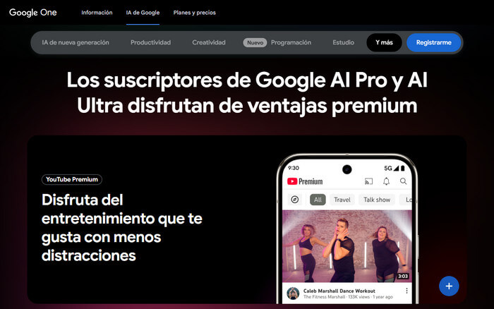 YouTube Premium con Google AI Pro y Ultra