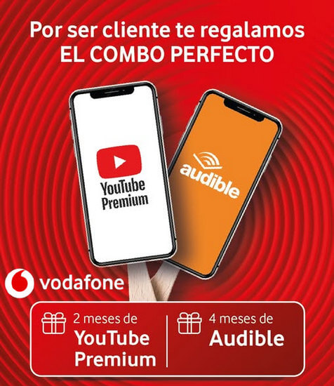 YouTube Premium 2 meses gratis por ser cliente Vodafone