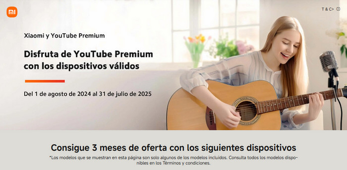 obtener YouTube Premium gratis 3 meses en Xiaomi