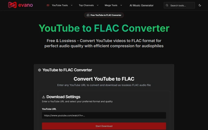 evano youtube a flac