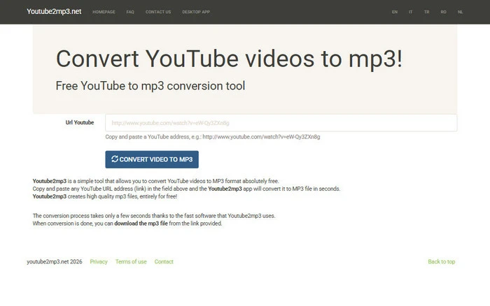 Youtube2mp3.net