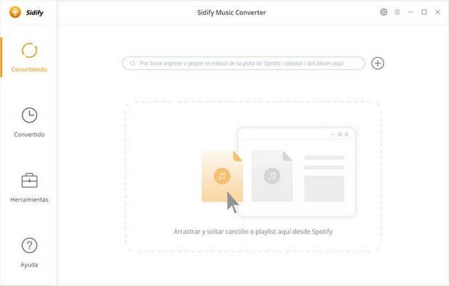 interfaz principal de spotify music converter